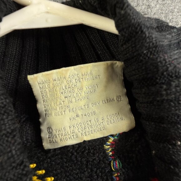 COOGI Australia Women Turtleneck Sweater Intricate Knit Abstract Colorful Medium - Picture 11 of 16